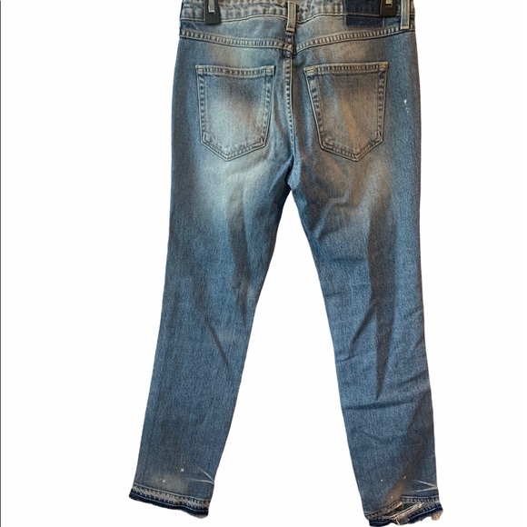 AMO Kate Spin The Bottle Crop Distressed Jeans Destroyed Skinny Denim USA 26 - Picture 3 of 11